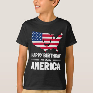 Camiseta Feliz Cumpleaños América 4 De Julio Bandera Americ