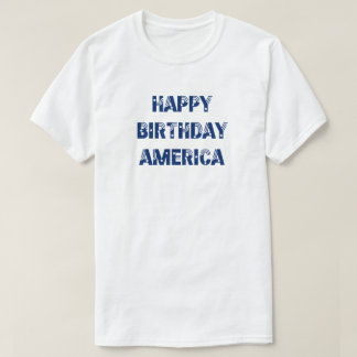 Camiseta Feliz cumpleaños América Estrellas Estrellas Azule