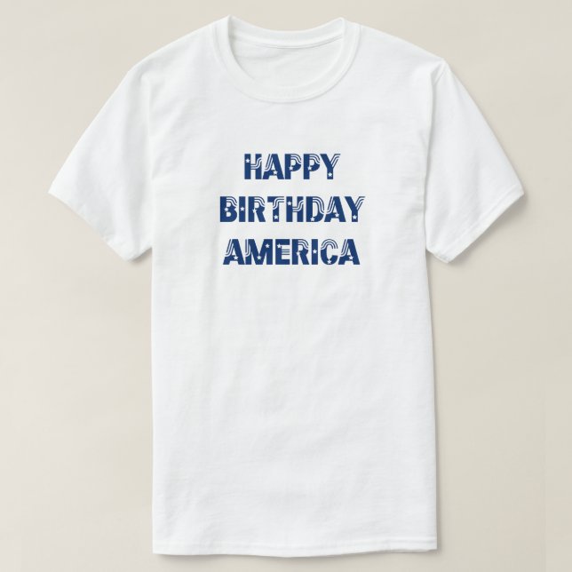 Camiseta Feliz cumpleaños América Estrellas Estrellas Azule (Diseño del anverso)
