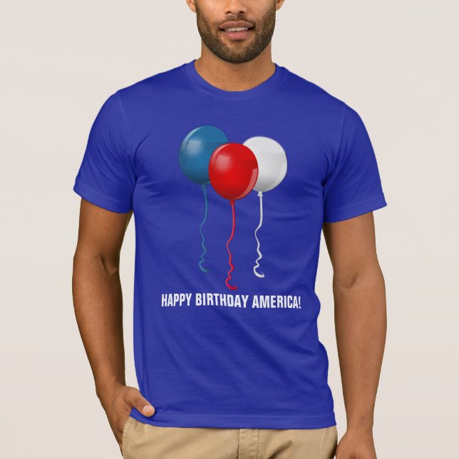 Camiseta Feliz cumpleaños América (globos) (Anverso)