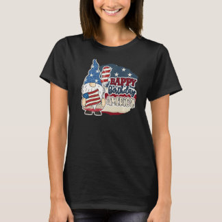 Camiseta Feliz Cumpleaños America Gnome Patriótico 4 De Jul