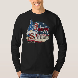 Camiseta Feliz Cumpleaños America Gnome Patriótico 4 De Jul