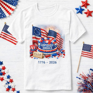 Camiseta Feliz Cumpleaños América Patriótico Unisex