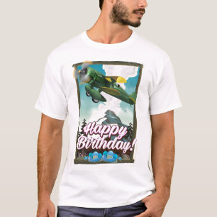 Camiseta ¡Feliz cumpleaños avión vintage!