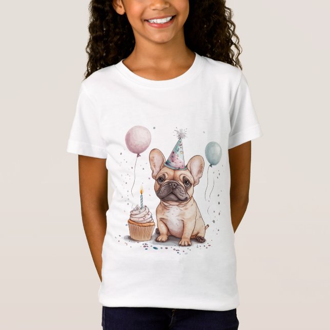 Camiseta Feliz Cumpleaños Bulldog Francés (Anverso)