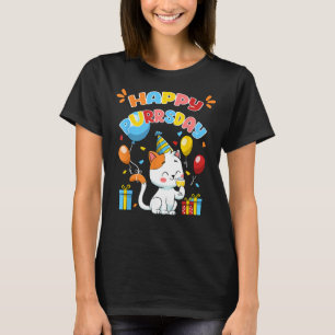 Camiseta Feliz Cumpleaños Cat Kitten Lover Gracioso Kitty P