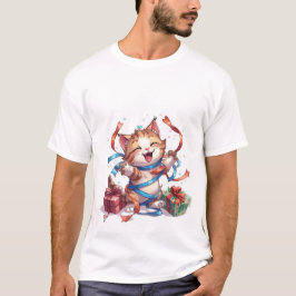 Camiseta Feliz Cumpleaños Celebración Gatito ✨🎉