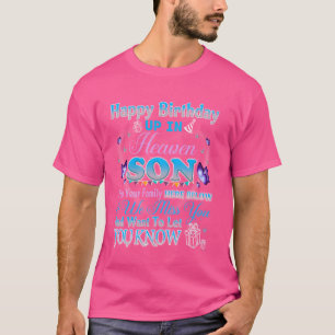 Camiseta Feliz Cumpleaños Celestial En El Cielo A Mi Hijo,