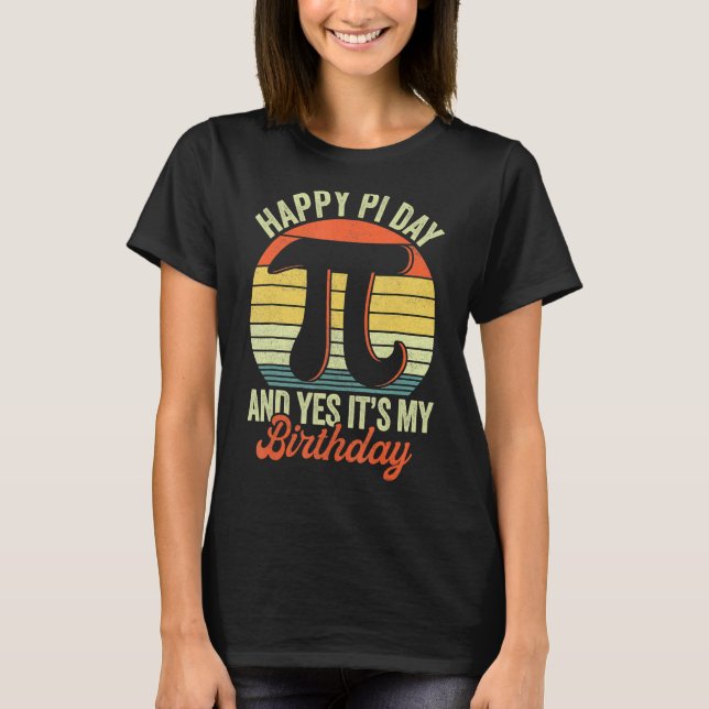Camiseta Feliz cumpleaños, Chica de matemáticas, Geek Pi Da (Anverso)