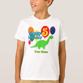 Camiseta Feliz cumpleaños cinco años Globos Dino-Shirt