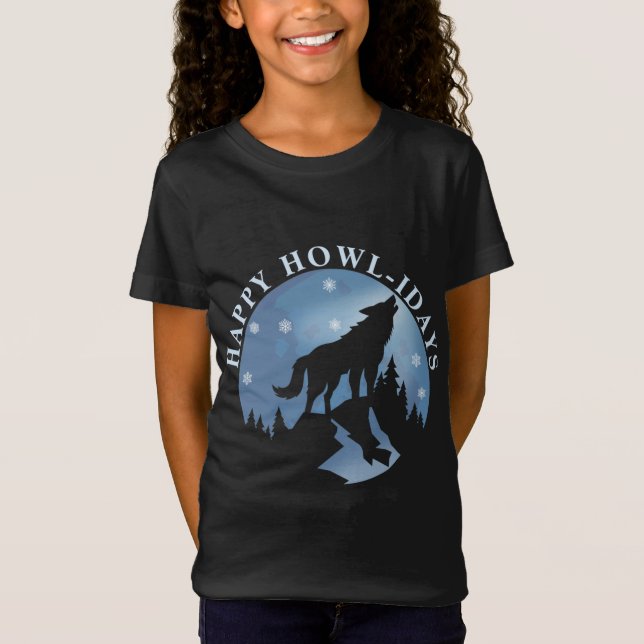 Camiseta Feliz cumpleaños con Howling Wolf y Moon (Anverso)