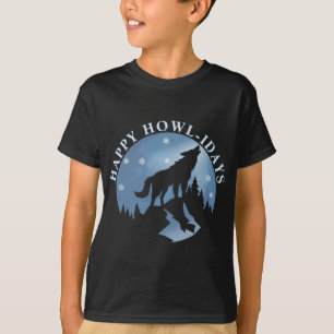 Camiseta Feliz cumpleaños con Howling Wolf y Moon