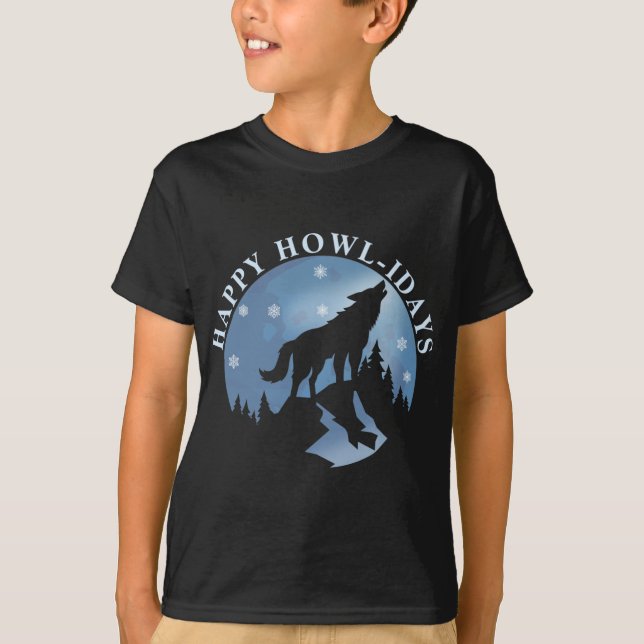 Camiseta Feliz cumpleaños con Howling Wolf y Moon (Anverso)