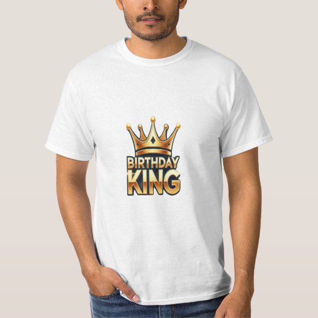 Camiseta Feliz cumpleaños, Corona de Oro: cumpleaños real (Anverso)