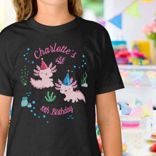 Camiseta Feliz cumpleaños de Axolotl Chica (Subido por el creador)