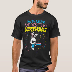 Camiseta Feliz cumpleaños de Pascua Bunny Cake Bday Fiesta 