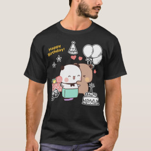 Camiseta Feliz cumpleaños desde Dudu Bear y Bubu Panda