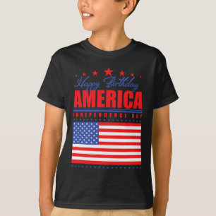 Camiseta Feliz cumpleaños Día de la Independencia de Améric