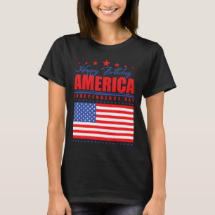 Camiseta Feliz cumpleaños Día de la Independencia de Estado
