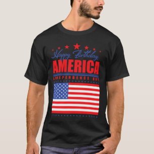 Camiseta Feliz cumpleaños Día de la Independencia de Estado