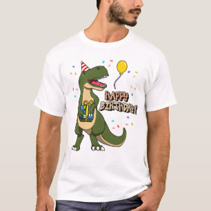 Camiseta Feliz Cumpleaños Dinosaurio T-Rex