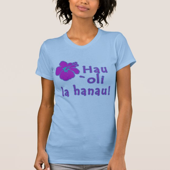 Camiseta Feliz cumpleaños en Hawaiian (Anverso)