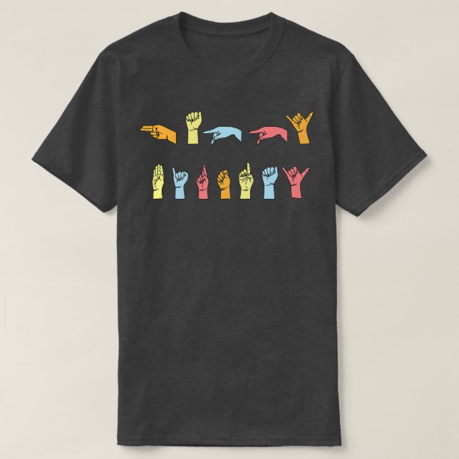 Camiseta Feliz Cumpleaños en Lenguaje Rótulo ASL (Diseño del anverso)