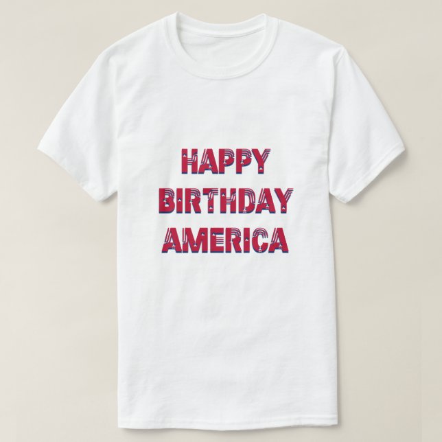 Camiseta Feliz cumpleaños Estados Unidos Estrellas Estrella (Diseño del anverso)