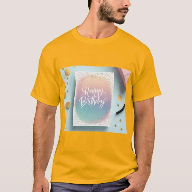 Camiseta Feliz Cumpleaños Estilo Minimalista Chic (Anverso)