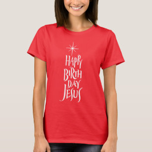 Camiseta Feliz cumpleaños Estrella de Navidades Cristianos 