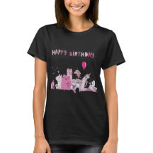Feliz cumpleaños Fiesta Cat T-Shirt
