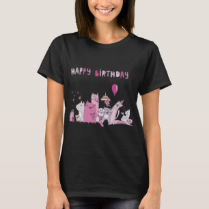 Camiseta Feliz cumpleaños Fiesta Cat T-Shirt