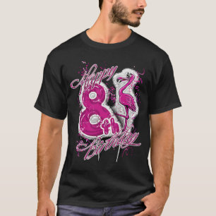 Camiseta Feliz cumpleaños Flamingo Chica de globo 8 8 8 8 Y