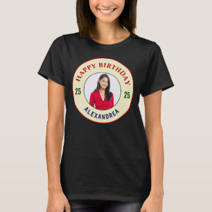Camiseta Feliz cumpleaños, foto personalizada