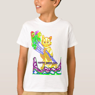 Camiseta Feliz Cumpleaños Gato con Flores
