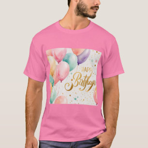 Camiseta Feliz Cumpleaños Globo de Tarta Bliss