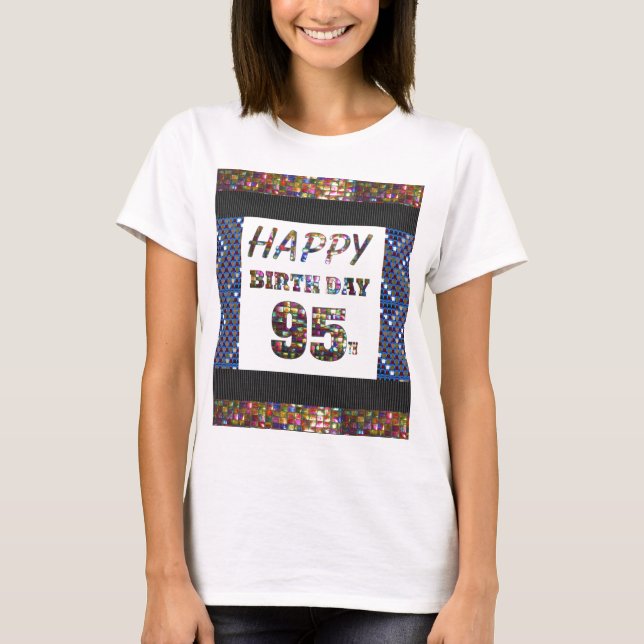 Camiseta feliz cumpleaños happybirthday 95 noventa y cinco (Anverso)