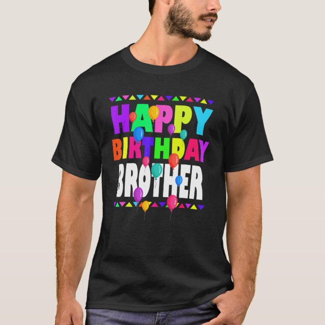 Camiseta Feliz cumpleaños Hermano Cute Toddler Familia Mate (Anverso)