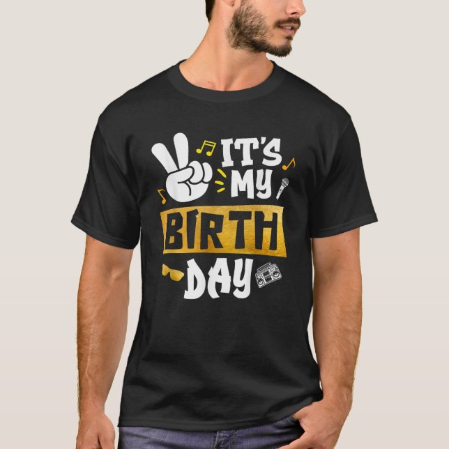 Camiseta Feliz cumpleaños Hip Hop para Chica de niños es mi (Anverso)