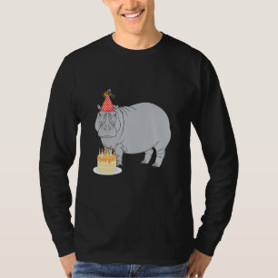 Camiseta Feliz cumpleaños Hippo Zoo Animal Lover Gorra Fies