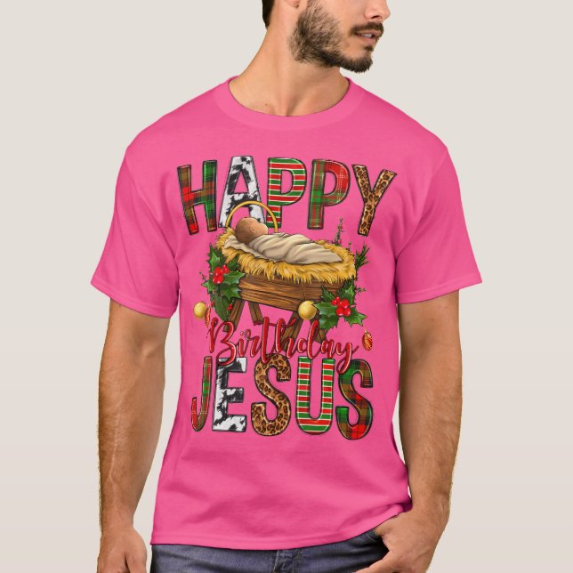 Camiseta Feliz cumpleaños, Jesucristo Navidades, Cristo Vac (Anverso)