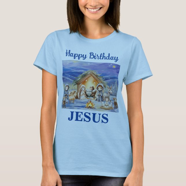 Camiseta feliz cumpleaños Jesús Adulto (Anverso)