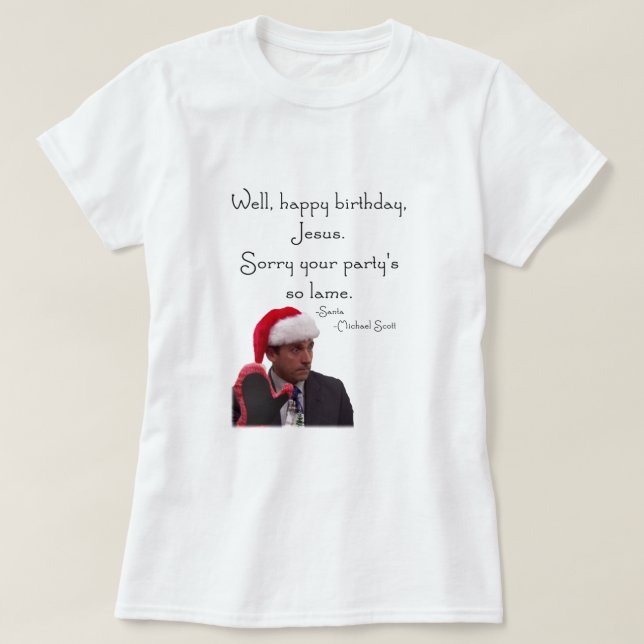 Camiseta Feliz Cumpleaños Jesús - Los Navidades de la Ofici (Diseño del anverso)