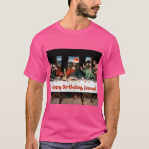 Camiseta Feliz cumpleaños, Jesús Navidades Tema divertido