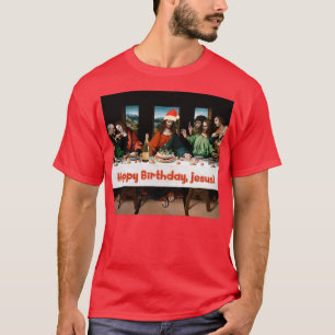 Camiseta Feliz cumpleaños, Jesús Navidades Tema divertido