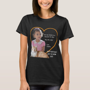 Camiseta Feliz Cumpleaños Mejor Mamá de Gato Foto Nombre Ne