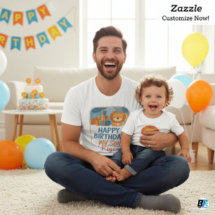 Camiseta Feliz Cumpleaños Mi Hijo Riyan León