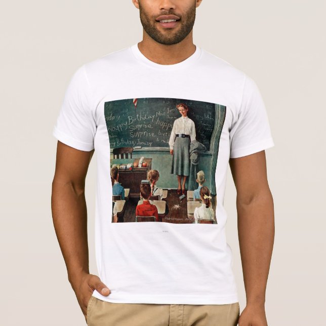 Camiseta Feliz cumpleaños, Miss Jones por Norman Rockwell (Anverso)