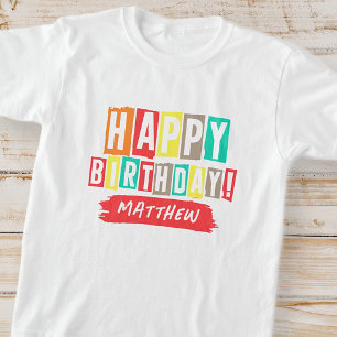 Camiseta Feliz cumpleaños moderno divertido diversión simpl