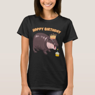 Camiseta Feliz Cumpleaños Moo Deng Regalo de Hipopótamo